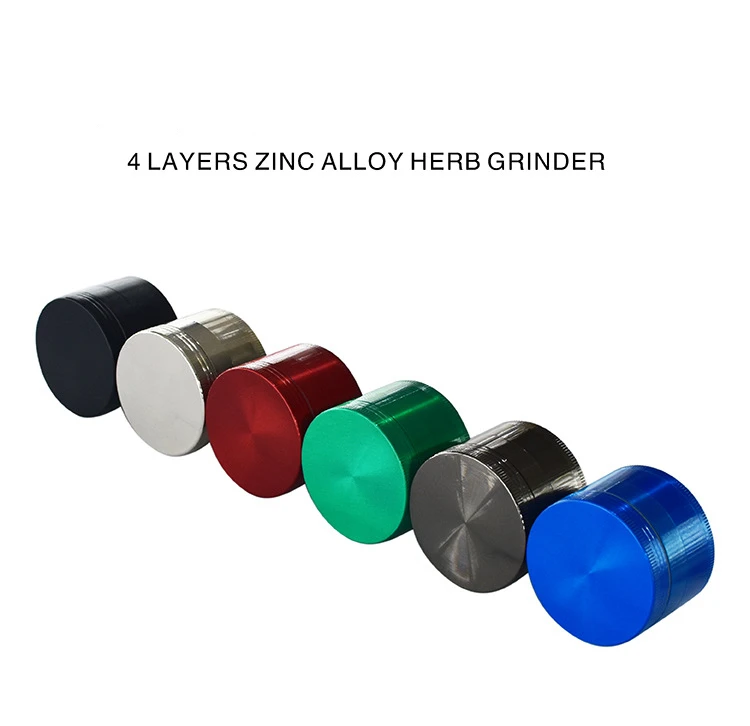 
MSG04 Easy-grind Design 4-layer Zinc Alloy 50mm Grinder Weed Custom Herb Tobacco Smoke Grinder 
