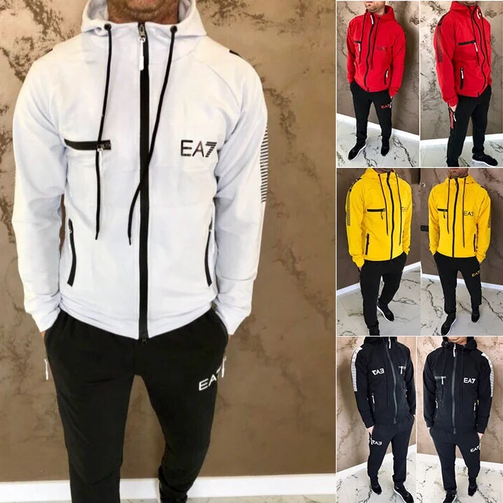 

Hot Fancy Printed fashion Men's Suit tracksuit sportswear two piece pant set