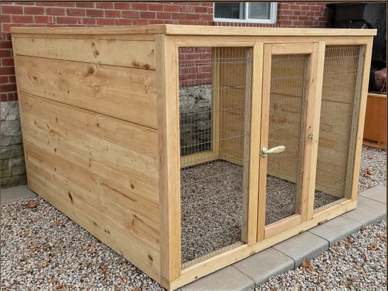 Pressure-treated wood frame construction for cat enclosure