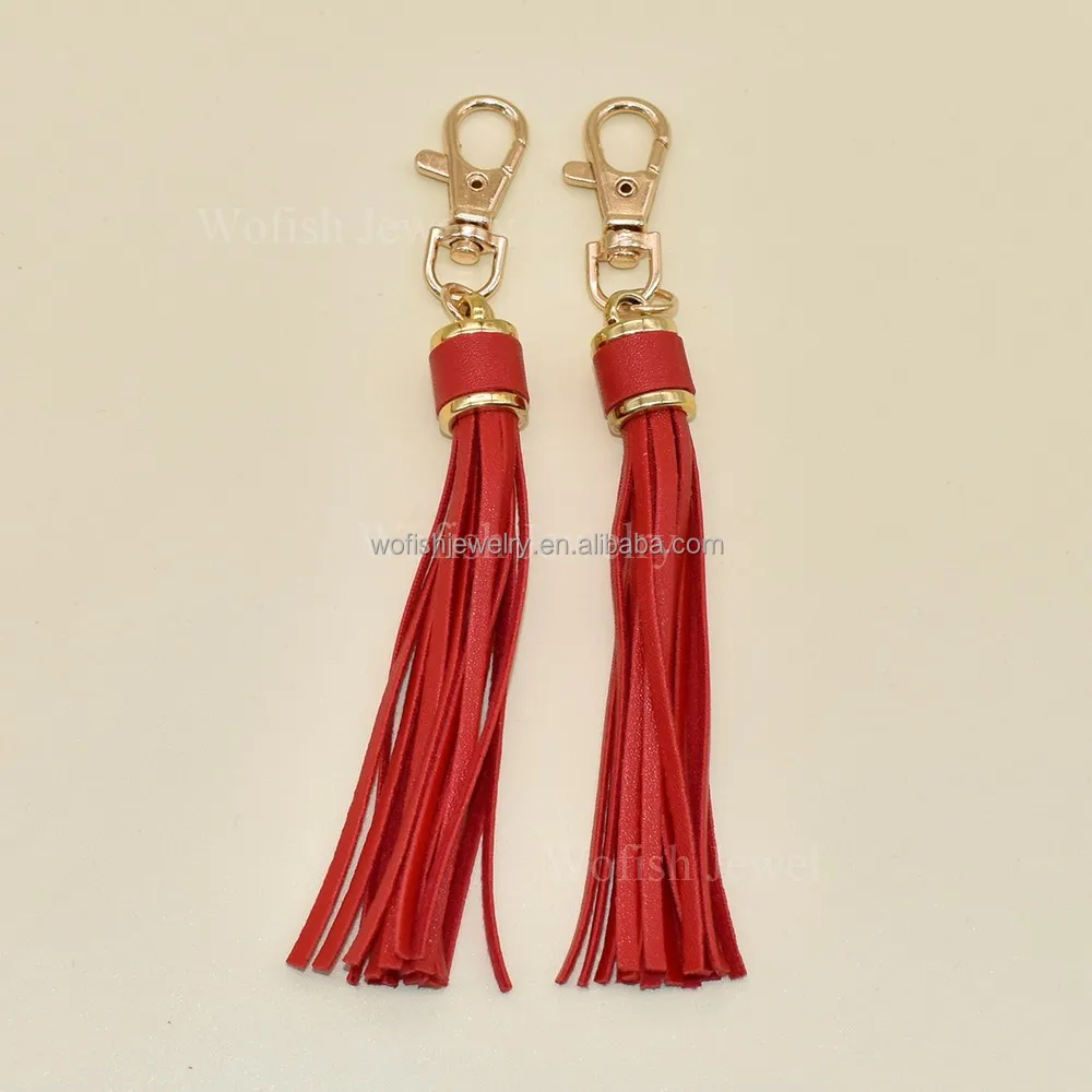 

2pcs Per Set PU Leather Tassel Keychain For DIY JEWELRY Making