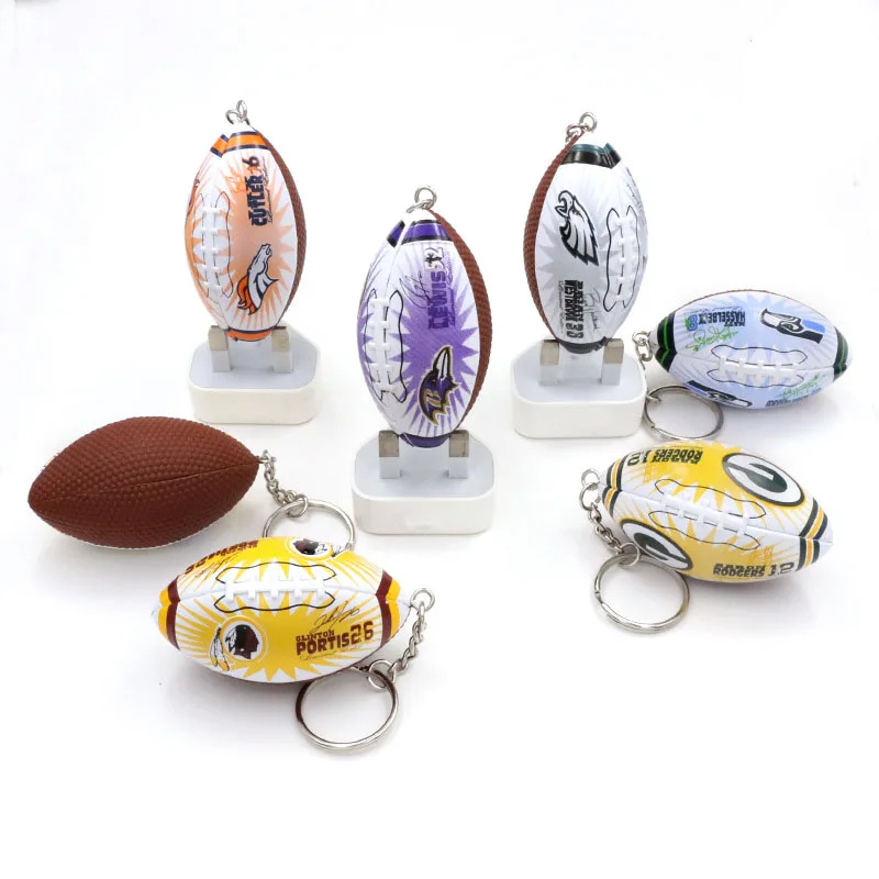 

New design atom bomb mix style PVC Nfl Key Chain Pendant Charm