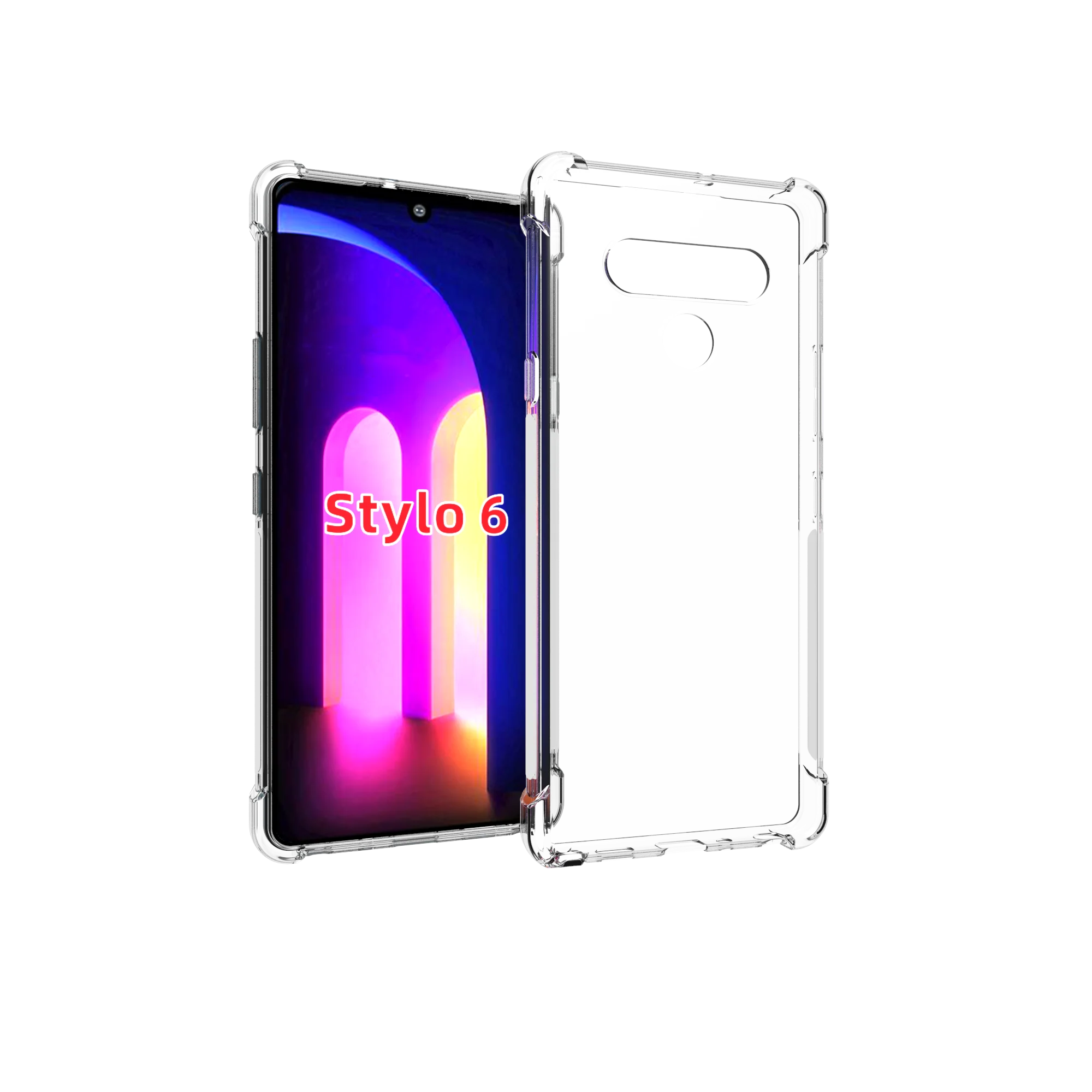 

Four Corner Shockproof Soft TPU Bumper Case For LG Stylo 6, Transparent