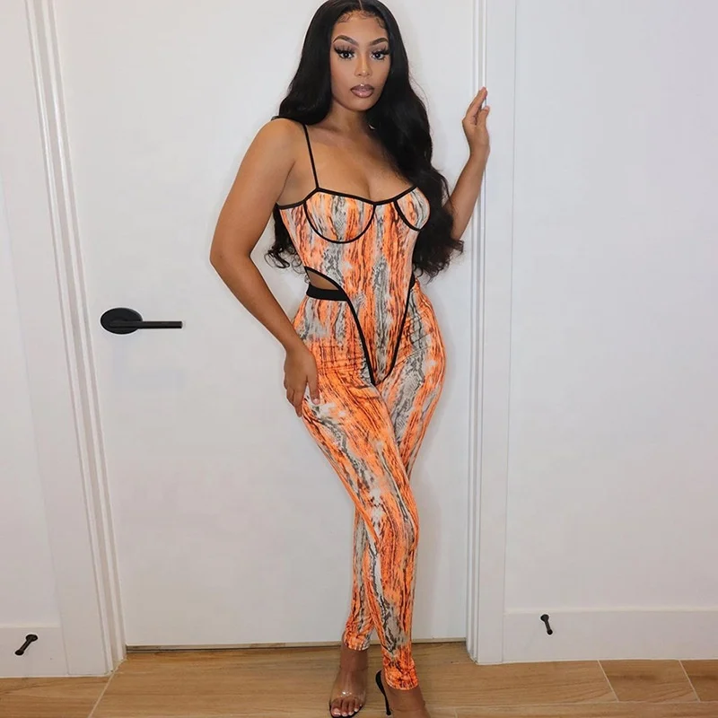 

LANOZY Nightclub vest Sexy Sport Set Summer Strapless Women Tight Jumpsuits