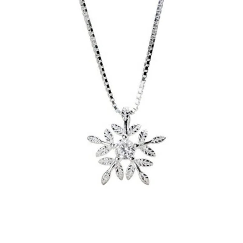 

S925 Silver Snowflake Pendant Necklace Fashion Temperament Female Necklace