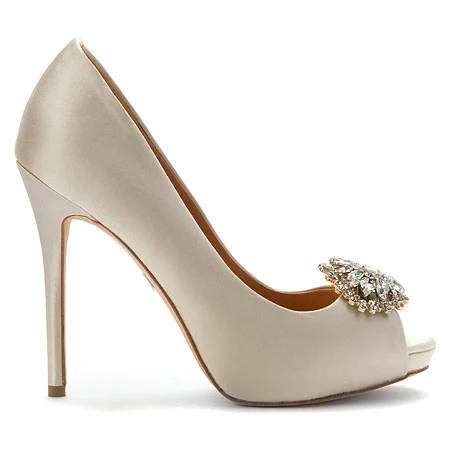 优质女性窥视脚趾脚跟连衣裙缎鞋