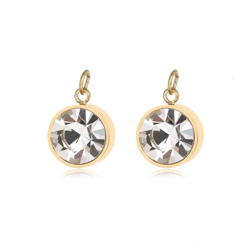 

Gold-plated stainless steel gold inlaid zircon necklace accessories pendant necklace female fashion simple accessories