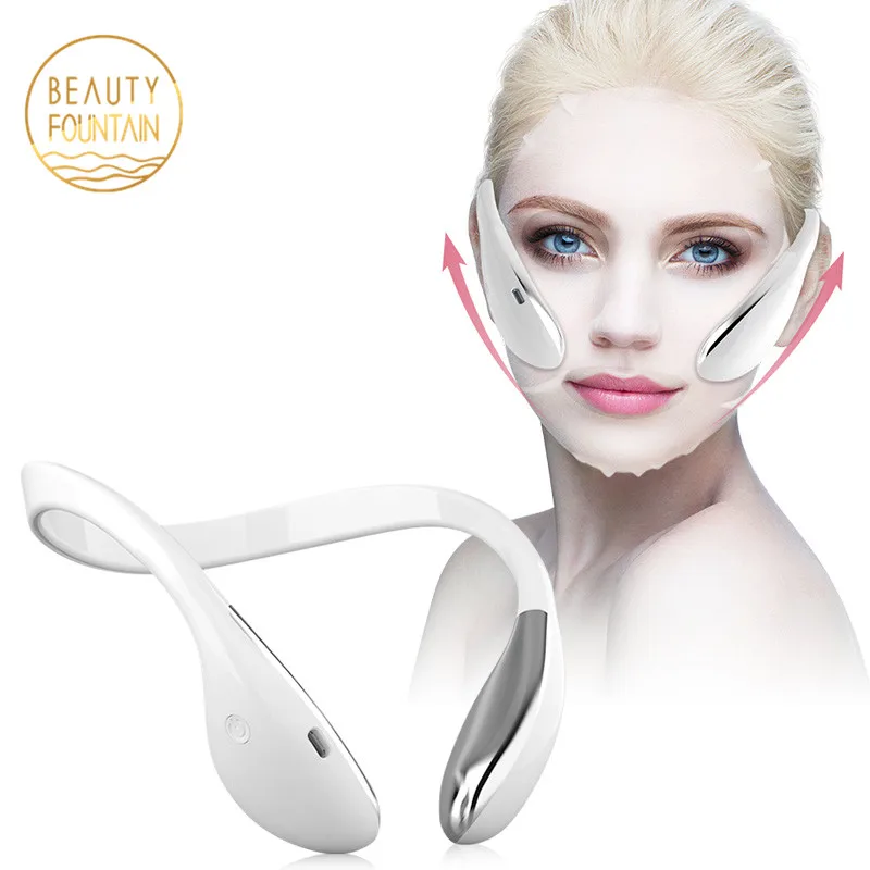 

Korea Oem Microcurrent Massage Pure Facial Lift Device Skin Tightening Machine V Shape Face Lifting At Home, White