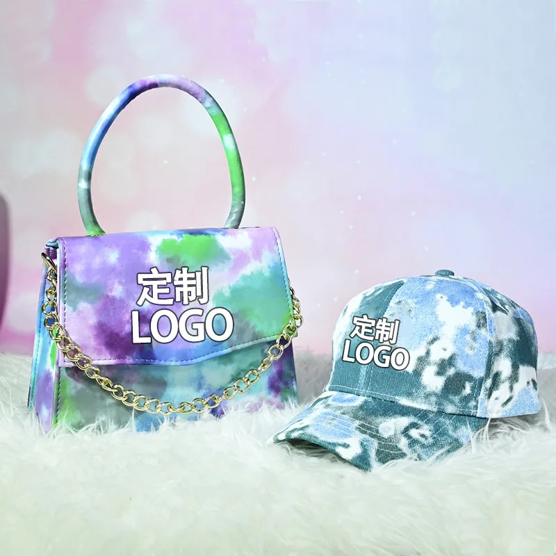 

Wholesale Customized Logo Hats And Handbags Set Diamond Colourful Hat And Purse Sets, 7 colors.same as pictures.