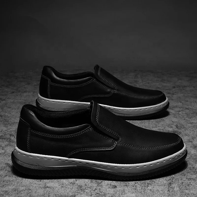 

Slip On Leather Upper Dual side elastic panels for easy slip on fit