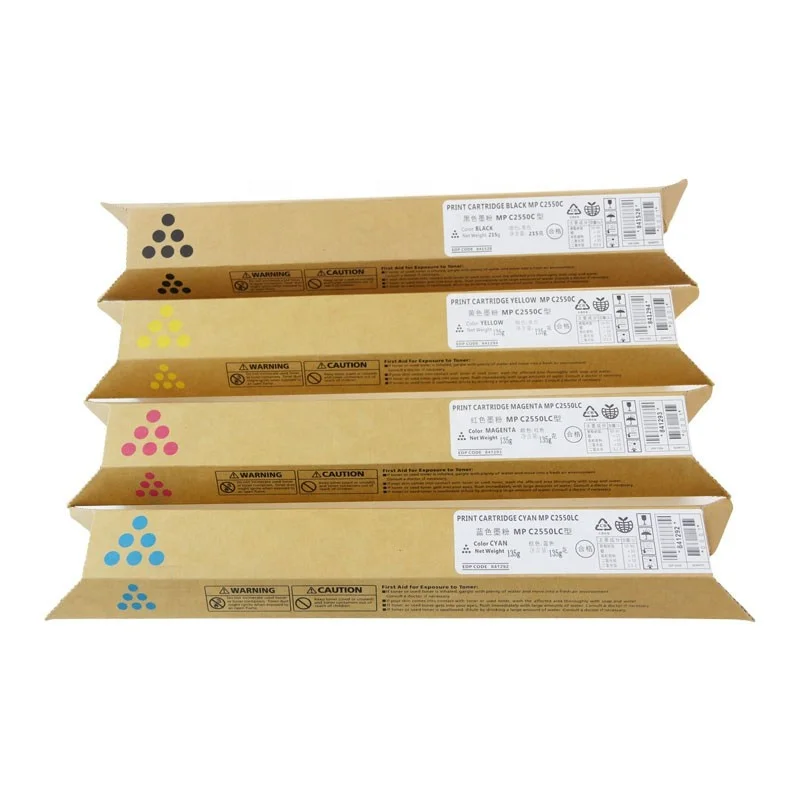 MPC2550 MPC2551 CMYK Compatible Color Toner Cartridge for Ricoh MPC2010 MPC2030 MPC2050 MPC2051 MPC2530 Copier Toner