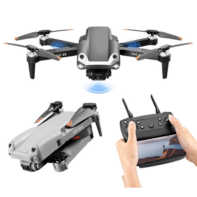 

dron k99 4k hd dual camera wifi fpv mini dron foldable quadcopter rc helicopter k99 max drone kid toys boy gift