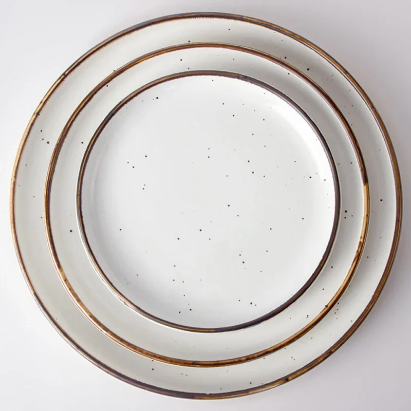 Wholesale Ceramic Dinner Plate Sets Restaurant Color Porcelain Round Plate
