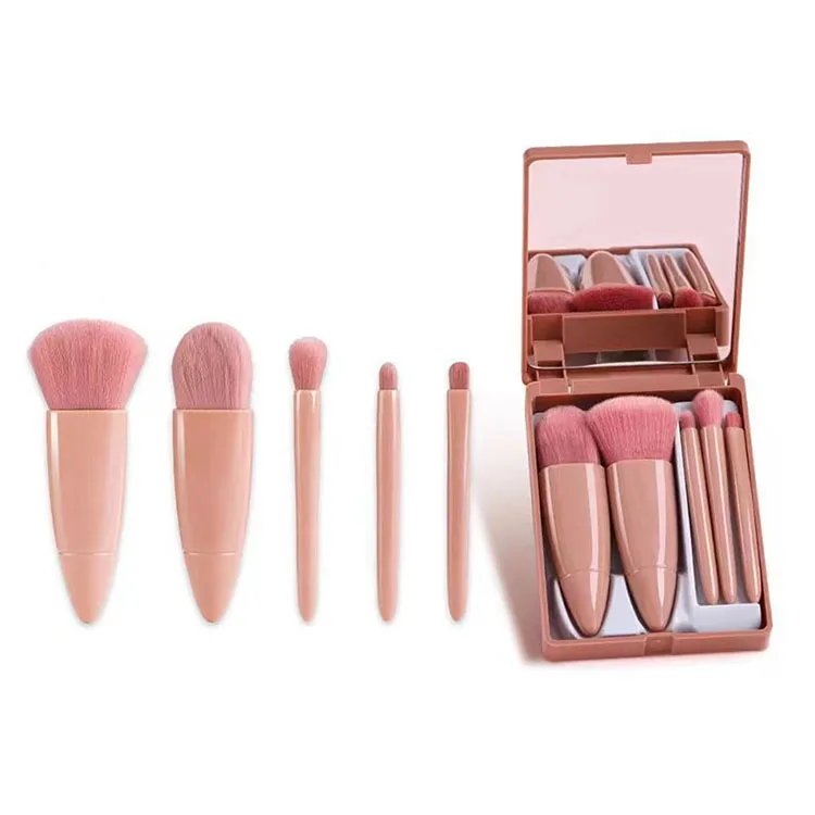 

Professional Eye Shadow Makeup Brush Powder Foundation Beauty Tool Full Set 5pcs Plastic Handle Synthetic Hair Cosmetic Tool Set