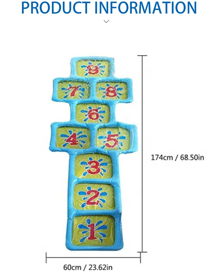 Kids Water Sprinkler Hopscotch Garden Game Swimming Inflatable Pool Play Fun Toy 
