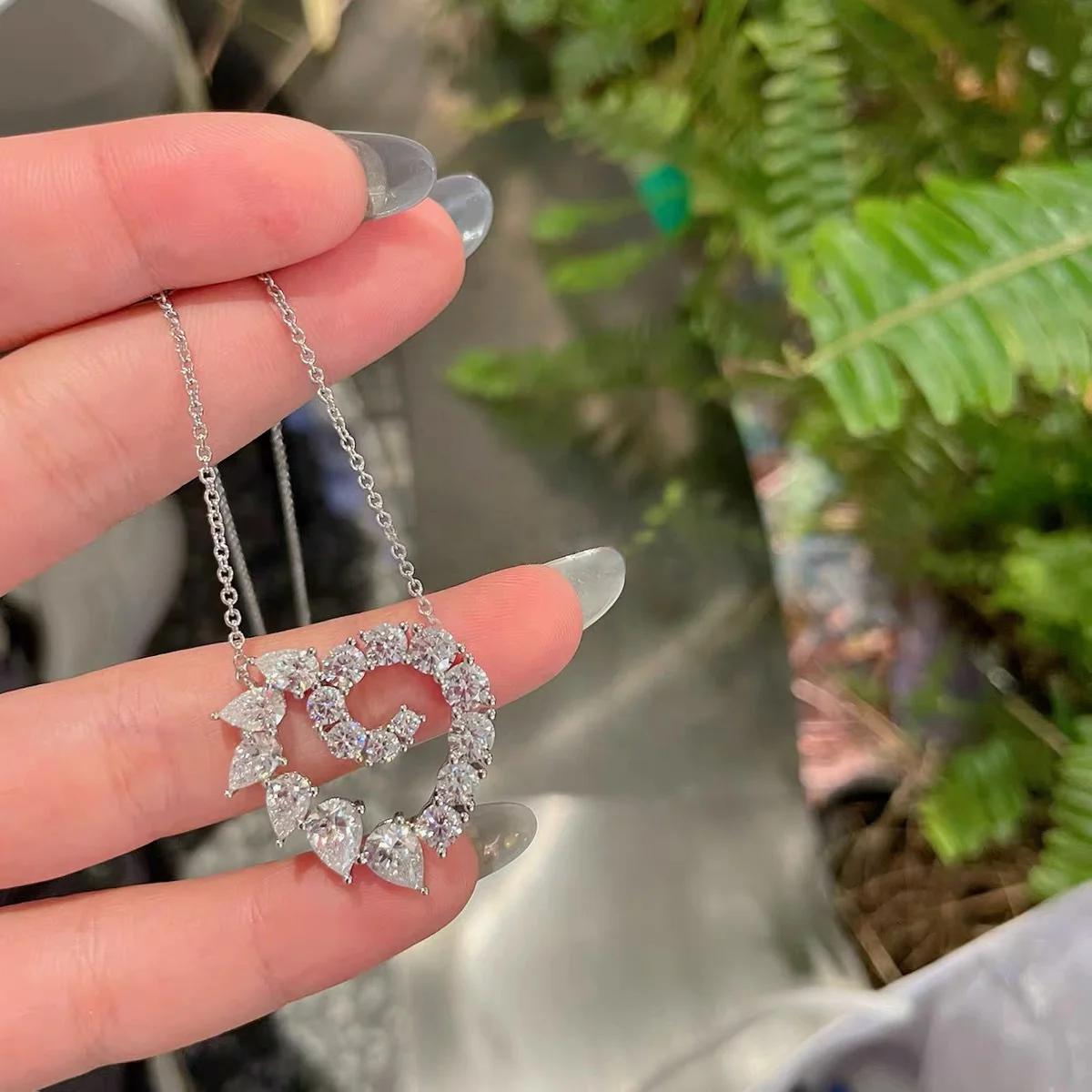 

Women Girls Classic Cubic Zircon heart shape Pendant Necklaces Chain Necklace Gift Fashion Luxury Jewelry gift, Customized color