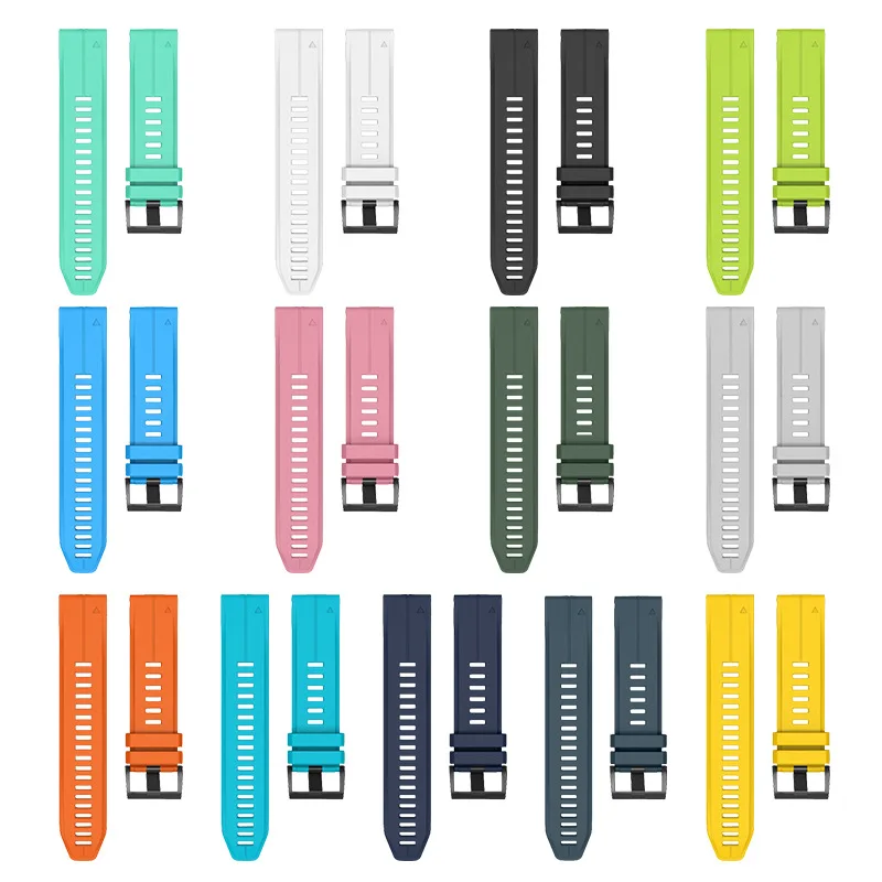 

Silicone 22mm 26mm quick release watchbands waterproof fenix 6x 3 HR accessories pure color for garmin fenix 5x strap, 13 colors