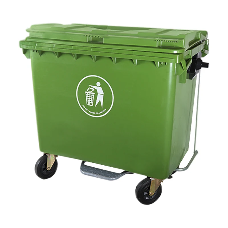 
plastic trash container 1100 liters dustbin cover pedal lid waste bins 