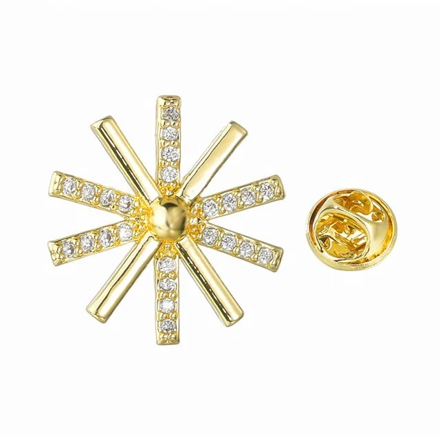 

Collar Buckle Jewelry Descendants Of The Sun Plated 18K Gold Brooches, White, gold