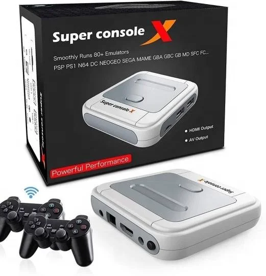 

4K HD Wifi Super Console X PRO 256G Retro TV Video Games Console For PSP/N64/DC/PS1, Grey