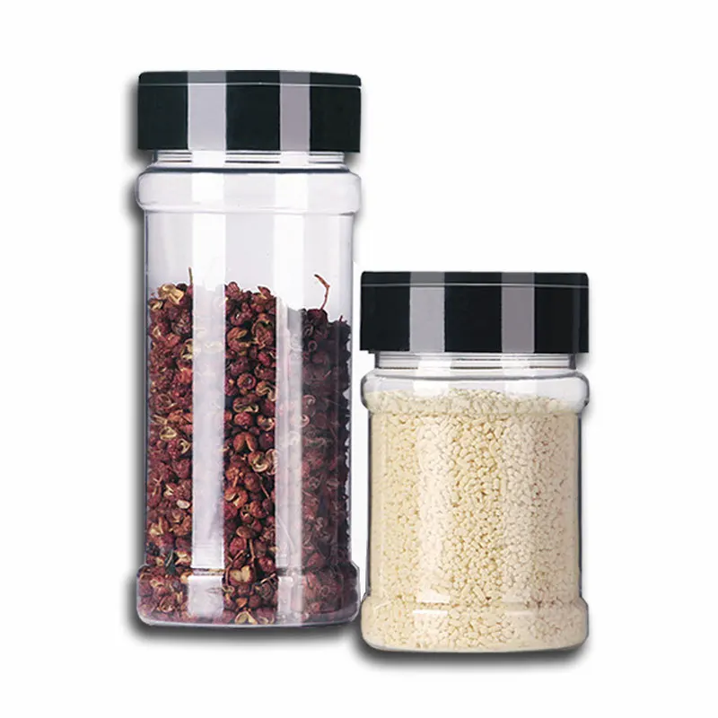 

100ml Seasoning Storage Box Spice shaker custom PET plastic Transparent Salt Condiment bottles Cruet Kitchen herb pepper jar