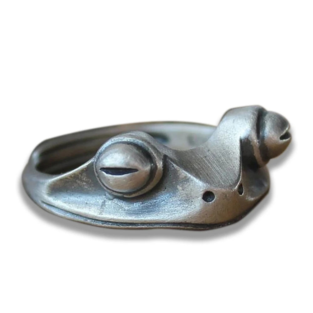 

Frog Ring Vintage Thai-silver Simple Cute Animal Ring for Women Girls Boys Unisex