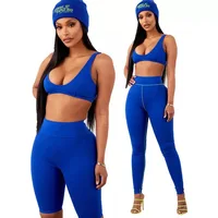 

Wholesale High Waist Hollow Out Sport wear Leggings Workout Women Fashion Sweatsuit StreetwearTwo Piece Set Women Clothing