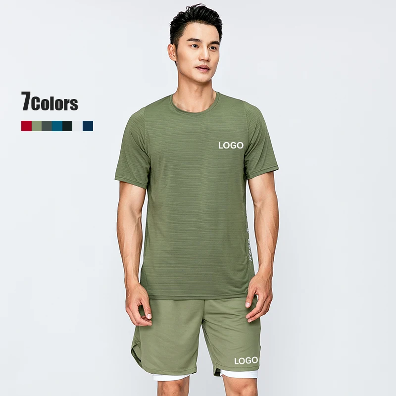 

High Quality Custom Logo Plain Tshirt And Short Set Summer Slim Fit Tracksuit For Men