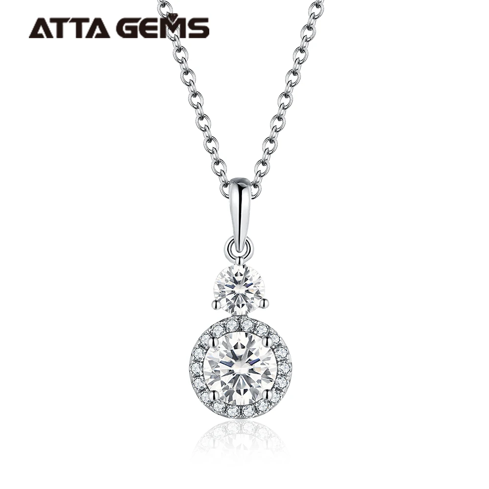 Wholesale Women Luxury D Color Round Shape Moissanite Pendant 925 Sterling Silver Necklace Pendant for Jewelry