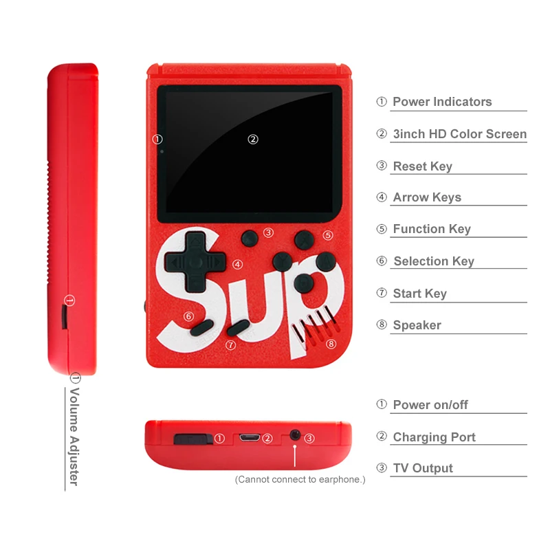 

Factory Handheld Multi Color 3.0 Inch 8 Bit LCD Screen Double Play A Retro Came Sup Game 400 in 1