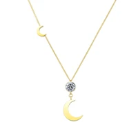 

Zircon moon gold plated stainless steel necklace chain custom necklace stainless steel chain necklace women