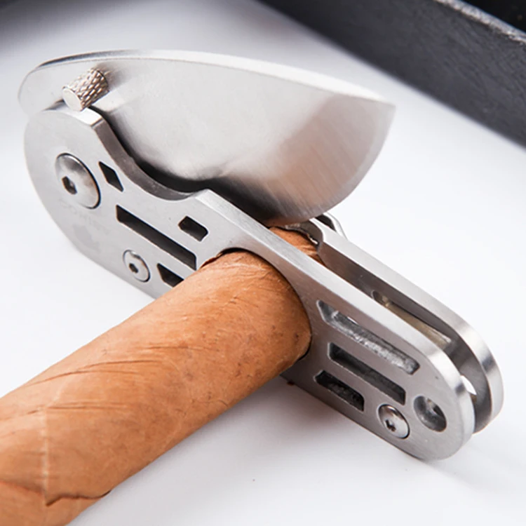 

Premium Gifts Easy Taking Away Multi Function 4 in 1 Multi Function Cigar Tool Cigar Cutter Scissors With Keychain