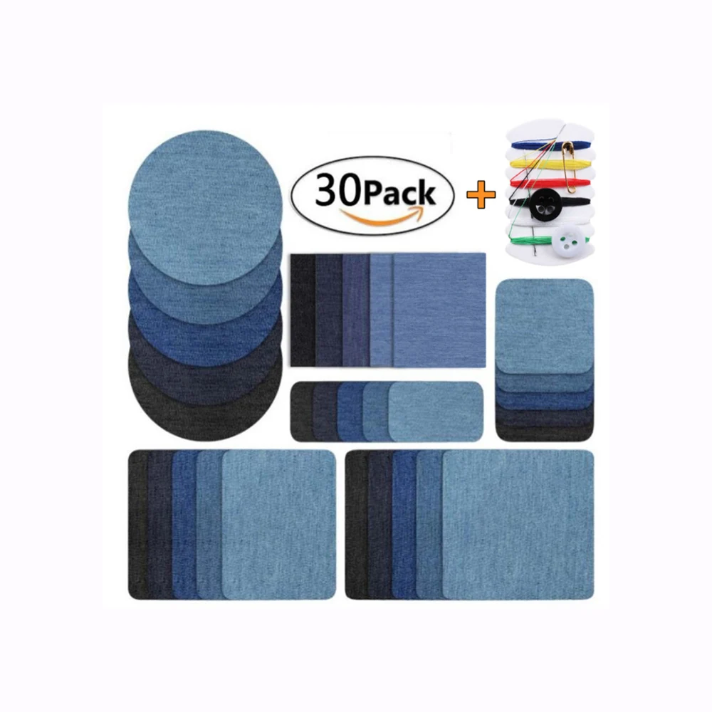 

100% Cotton Sewing Iron on Clothing Repair Denim Patches Jean Patches Clothing Repair Patches