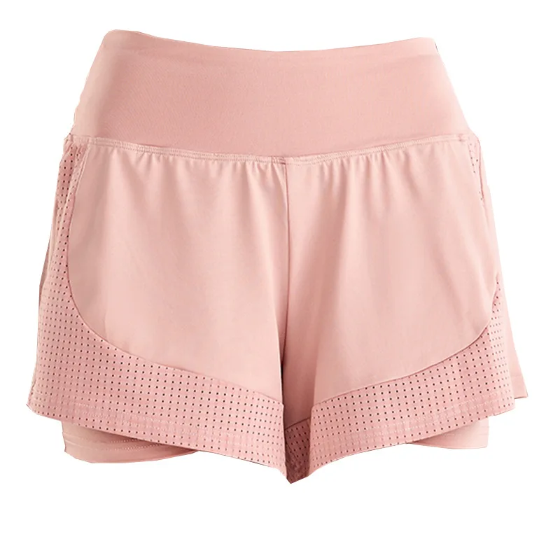 

Sports Shorts Women's Loose Running Anti Light Wear Speed Dry Training Fake Two Piece Yoga Gym Hot Pants