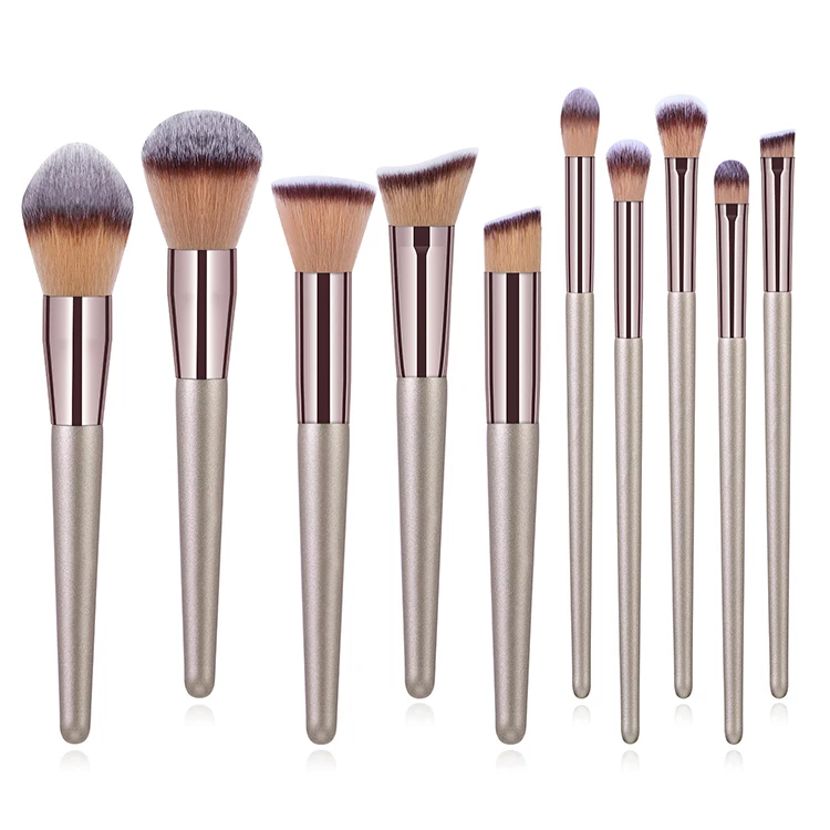

10 piece Champagne Gold Small Grape Eye Brush Makeup Brush Set