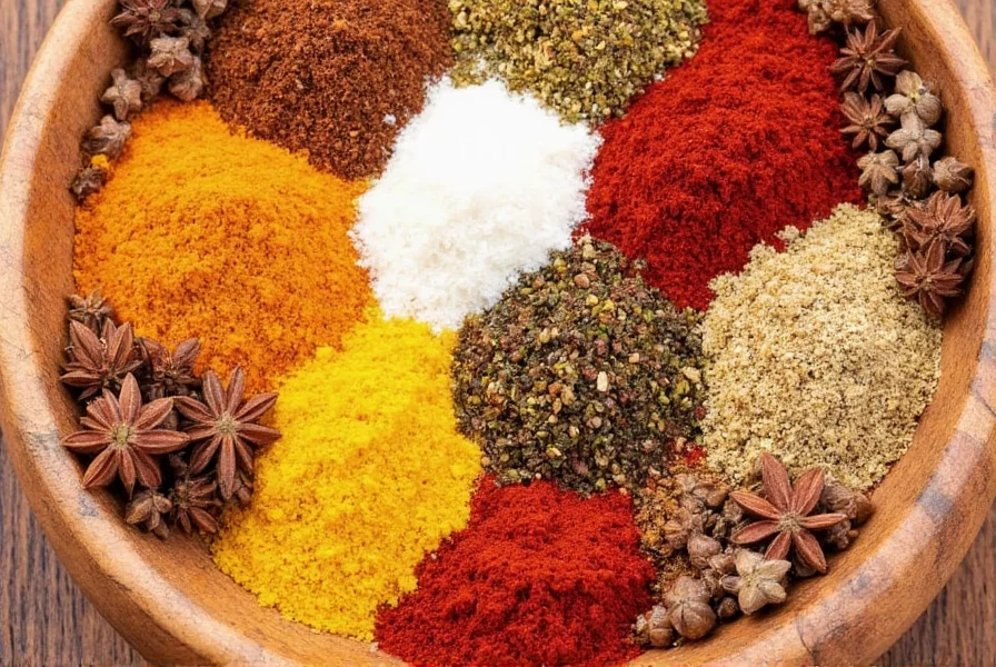 Tray of various African spices