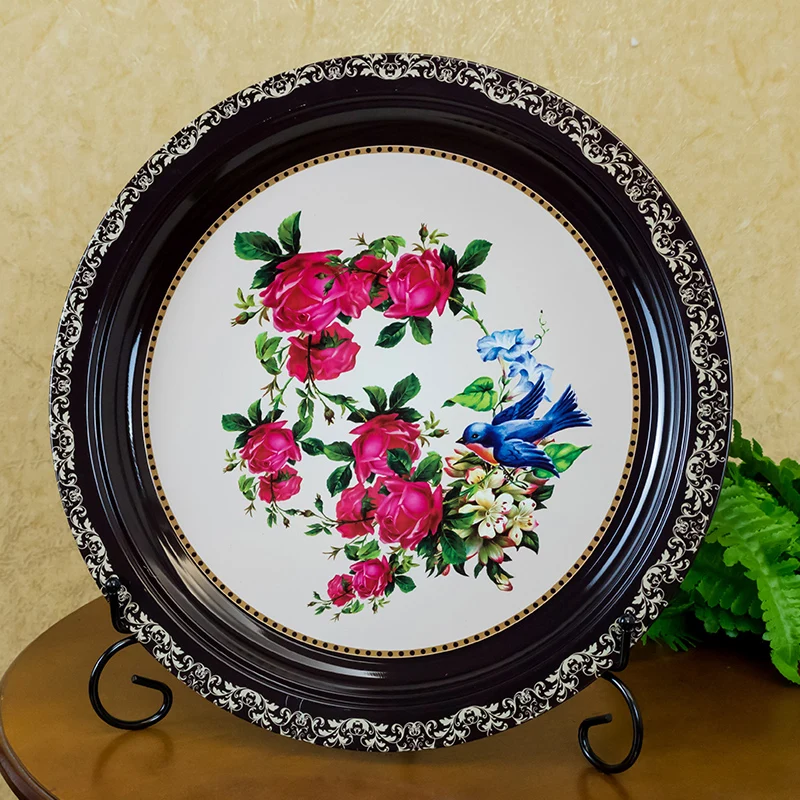 

2021 New Design Creative Design Metal Tray Size Diameter 30cm Serving Tray