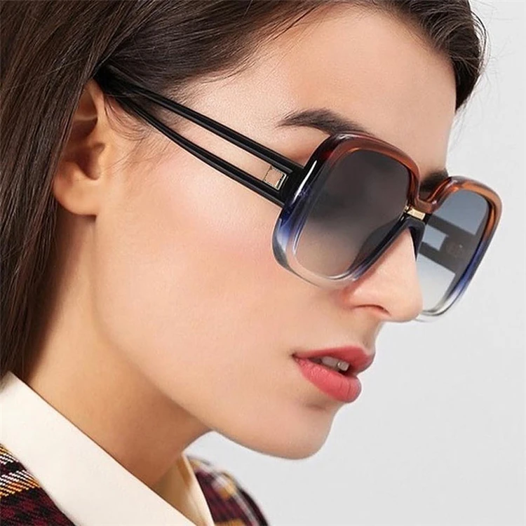 

2021 Oversized Premium Sunglass Square Retro Sun Glass Shades Fashion Designer Popular Sunglasses Women, As pictures or customized color