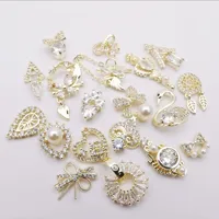 

Wholesale Nail Art Gold Plating Zircon Alloy Charms Nail Ornaments for Nail Accessories