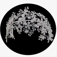 

NEW Luxury Silver Flower bridal tiara and crown rhinestone wedding headband crystal hair accessories