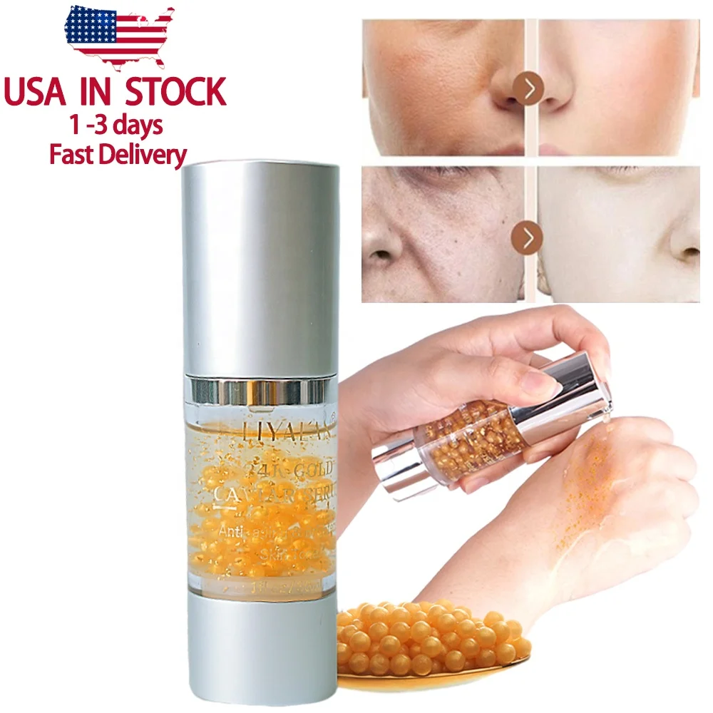 

Wholesale Private Label Moist Anti Wrinkle Facial Skin Care Whitening Collagen 24k Gold Caviar Face Serum