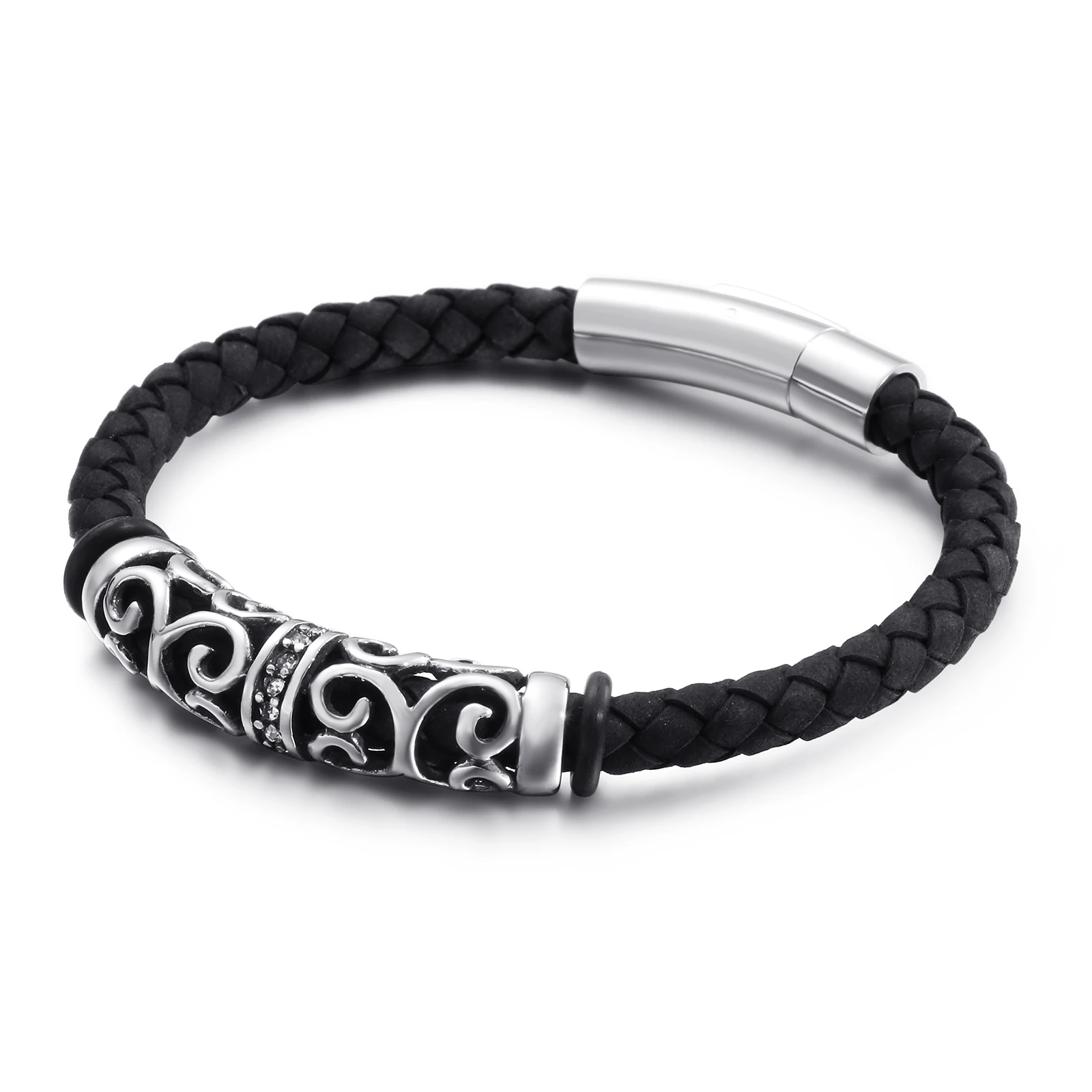 

KALEN domineering hollowed-out braided cowhide rope bracelet