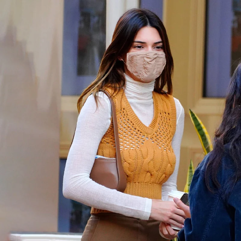 

2020 winter v neck sweater vest knit sweaters casual sleeveless sweater vest women clothing, Solid