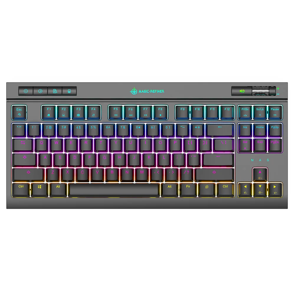 

Customizable OEM MK17 colorful Led ergonomic 87keys rgb backlit gaming mechanical keyboard rgb, Black/ white