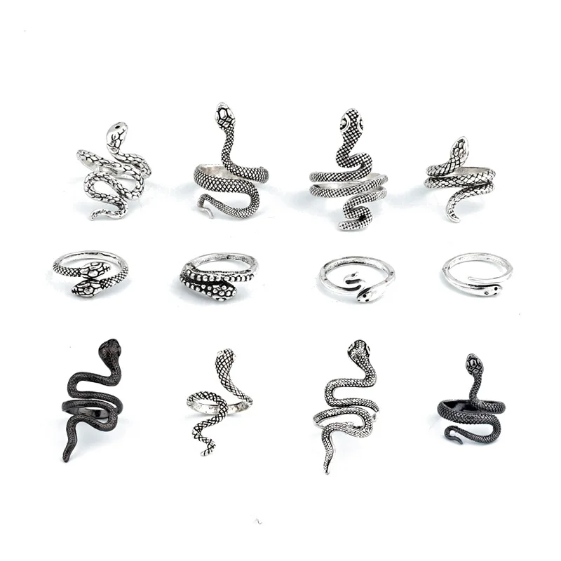 

1 Pcs Stereoscopic New Retro Punk Exaggerated Snake Ring Fashion Personality Snake Opening Adjustable Ring Jewelry As Gift, Picture