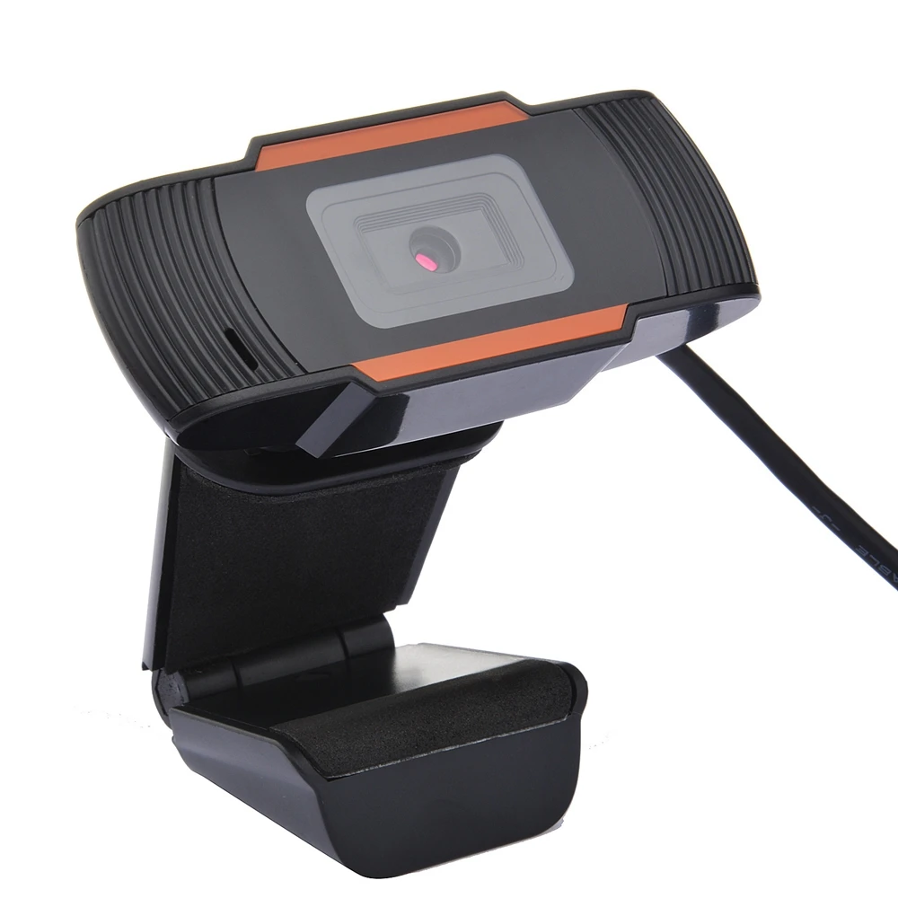 

Video Conference Webcam with Microphone Video Camera / Rotatable USB Web Camera for Live Video Recorder Work, Orange