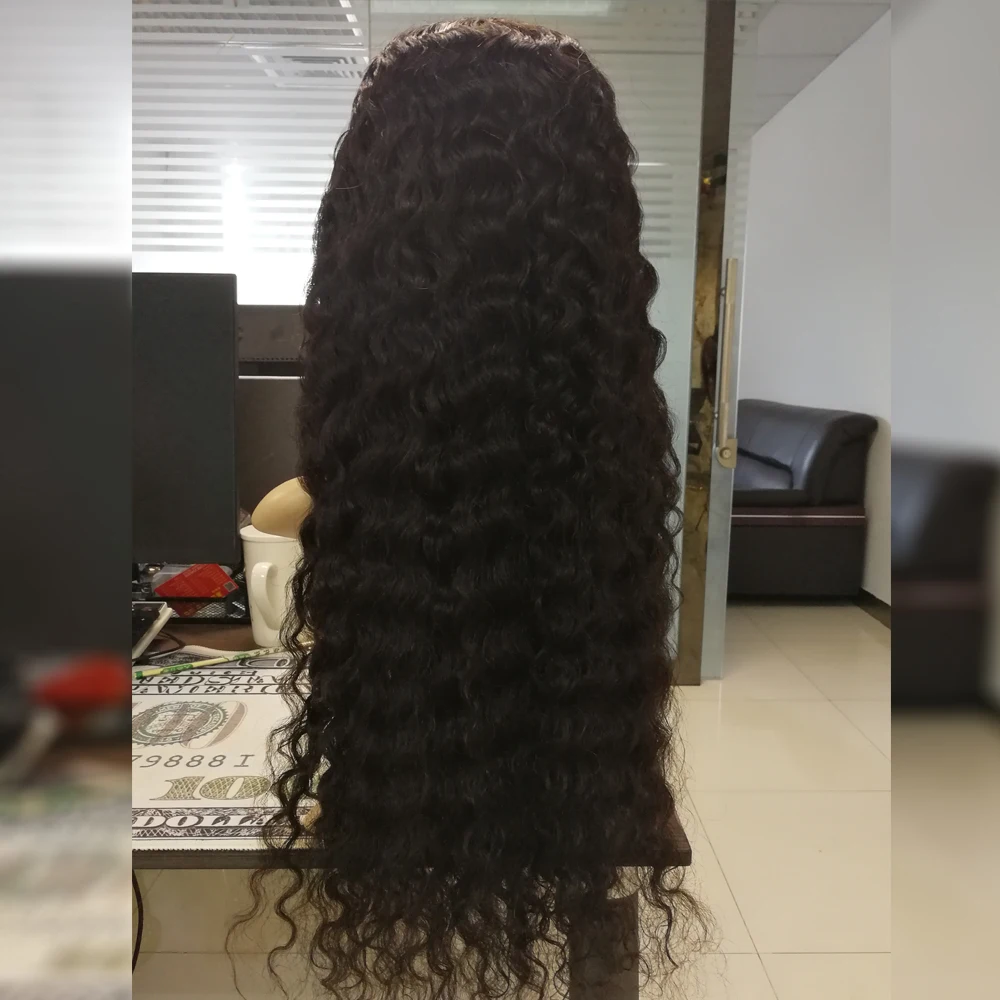 

Promotion High Density 100% 10-26 inch Water Wave 360 Lace Wigs Human Hair Virgin Brazilian Remy Baby Hair 360 Lace Frontal Wig
