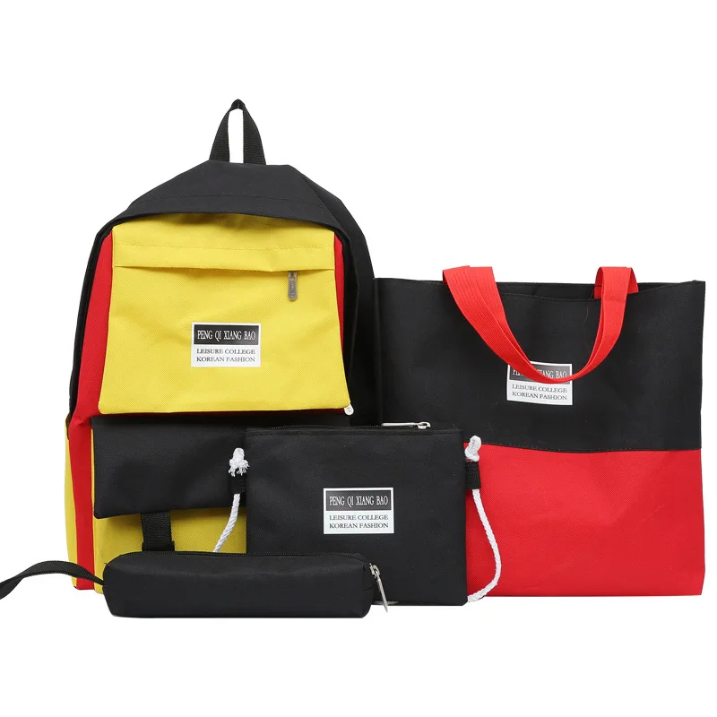 

New Fashion Large Japanese Style Lovely School Backpack Set Bag Girls Fashion Schoolbag 4 PCS One Set High School Bag For School, 6 colors available