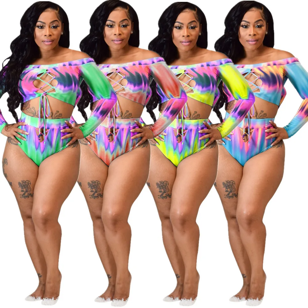 

Split Sexy Gradient Strap-On Bikini Swimsuit, Picture