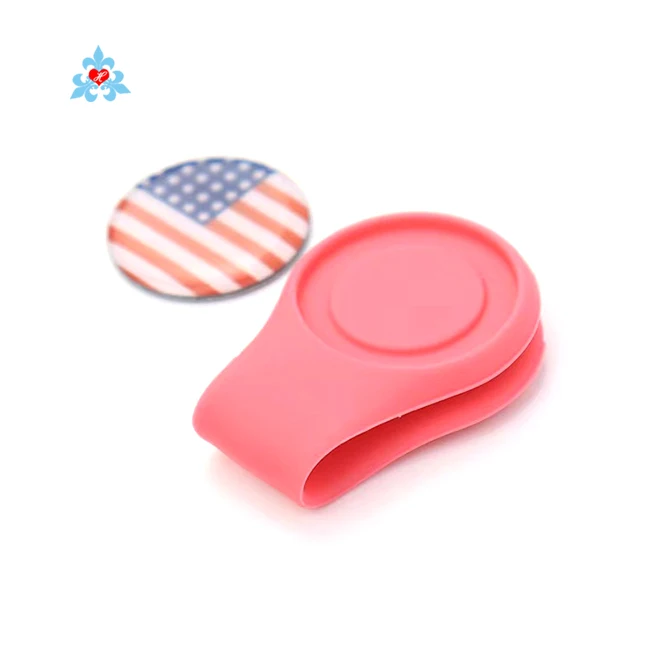 

Factory price magnet golf cap clips customized Silicone golf hat clip, Silver