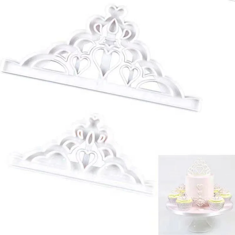 

2 pcs Crown cake embossing mold Fondant cookie cutter molds cake decorating tools